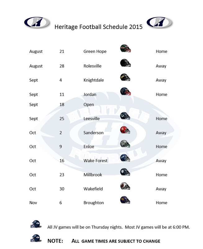 Schedule Heritage High School Football